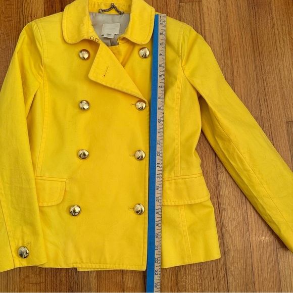 J Crew Womens sz 2 bright Yellow Trudy Peacoat Blazer Double breasted Coat - Picture 3 of 13